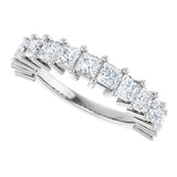 Platinum Square Lab-Grown Diamond Anniversary Band – 3x3 mm Stones - view 5