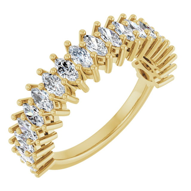 14K Gold Marquise Lab-Grown Diamond Anniversary Band – 1 1/5–2 5/8 CTW - Yellow Gold