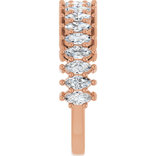 14K Gold Marquise Lab-Grown Diamond Anniversary Band – 1 1/5–2 5/8 CTW - Rose Gold - view 4