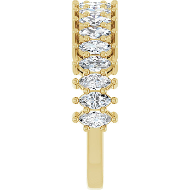14K Gold Marquise Lab-Grown Diamond Anniversary Band – 1 1/5–2 5/8 CTW - Yellow Gold - view 4