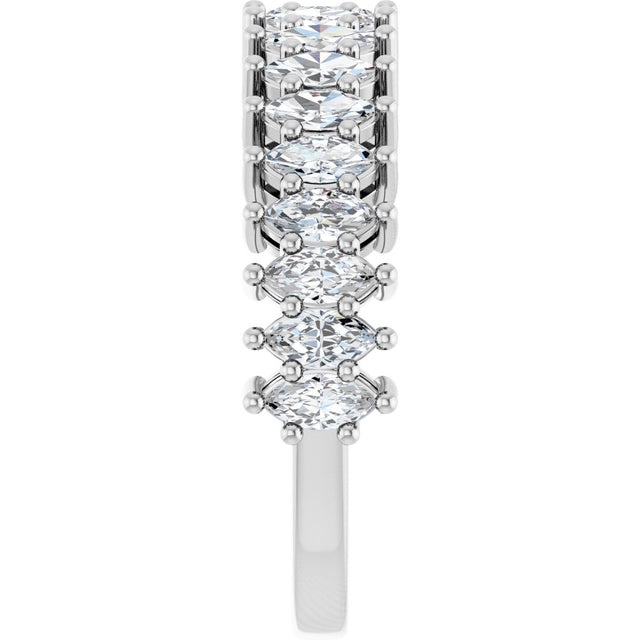 14K Gold Marquise Lab-Grown Diamond Anniversary Band – 1 1/5–2 5/8 CTW - White Gold - view 4