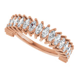 14K Gold Marquise Lab-Grown Diamond Anniversary Band – 1 1/5–2 5/8 CTW - Rose Gold - view 5