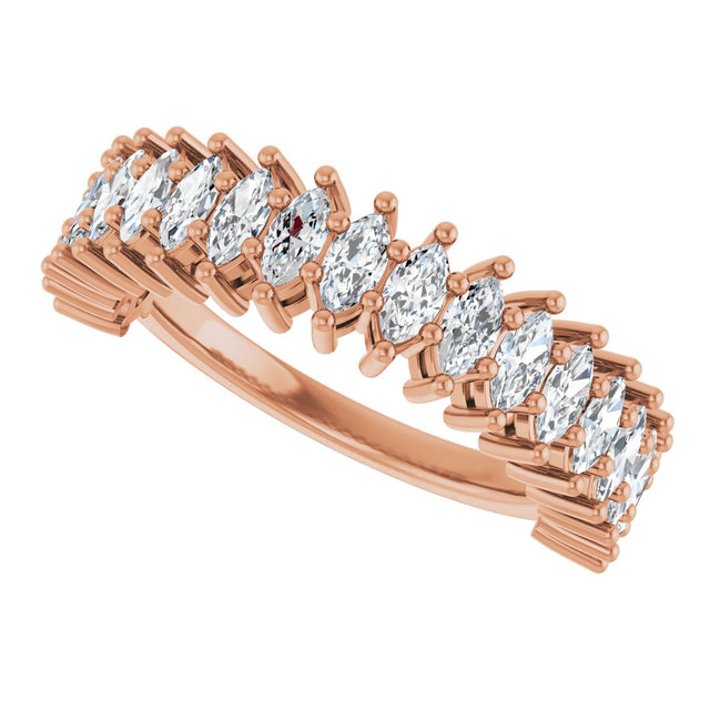 14K Gold Marquise Lab-Grown Diamond Anniversary Band – 1 1/5–2 5/8 CTW - Rose Gold - view 5
