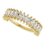 14K Gold Marquise Natural Diamond Anniversary Band – 1 1/3–2 5/8 CTW - Yellow Gold - view 5