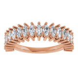 14K Gold Marquise Natural Diamond Anniversary Band – 1 1/3–2 5/8 CTW - Rose Gold - view 3