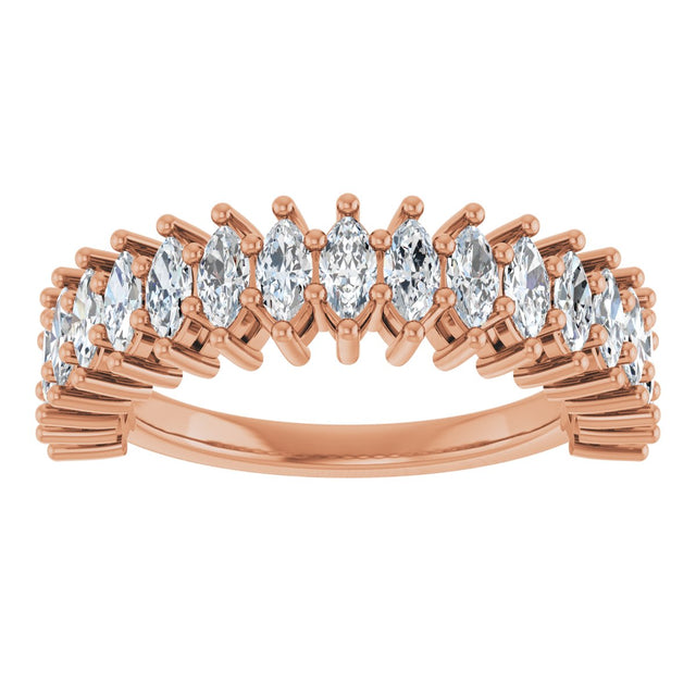 14K Gold Marquise Lab-Grown Diamond Anniversary Band – 1 1/5–2 5/8 CTW - Rose Gold - view 3