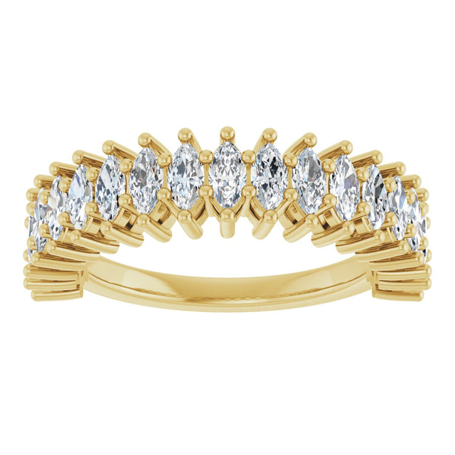 14K Gold Marquise Lab-Grown Diamond Anniversary Band – 1 1/5–2 5/8 CTW - Yellow Gold - view 3