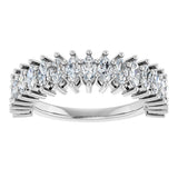 14K Gold Marquise Lab-Grown Diamond Anniversary Band – 1 1/5–2 5/8 CTW - White Gold - view 3