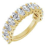 14K Gold Oval Lab-Grown Diamond Anniversary Band – 5x3 mm Stones - Yellow Gold
