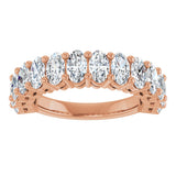 14K Gold Oval Natural Diamond Anniversary Band – 2–3 3/4 CTW - Rose Gold - view 3