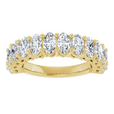 14K Gold Oval Lab-Grown Diamond Anniversary Band – 5x3 mm Stones - Yellow Gold - view 3