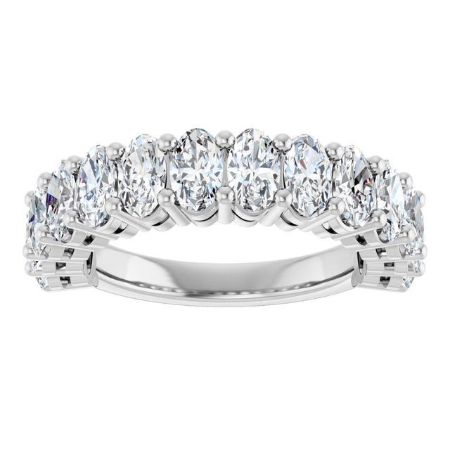 Platinum Oval Lab-Grown Diamond Anniversary Band – 5x3 mm Stones - view 3