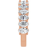 14K Gold Oval Natural Diamond Anniversary Band – 2–3 3/4 CTW - Rose Gold - view 4