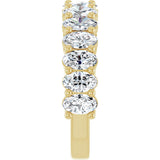 14K Gold Oval Lab-Grown Diamond Anniversary Band – 5x3 mm Stones - Yellow Gold - view 4