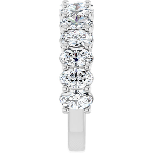Platinum Oval Lab-Grown Diamond Anniversary Band – 5x3 mm Stones - view 4