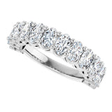 Platinum Oval Lab-Grown Diamond Anniversary Band – 5x3 mm Stones - view 5