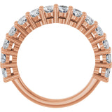 14K Gold Oval Natural Diamond Anniversary Band – 2–3 3/4 CTW - Rose Gold - view 2