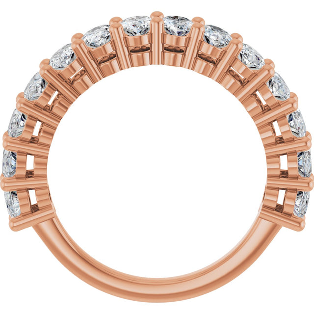 14K Gold Oval Natural Diamond Anniversary Band – 2–3 3/4 CTW - Rose Gold - view 2