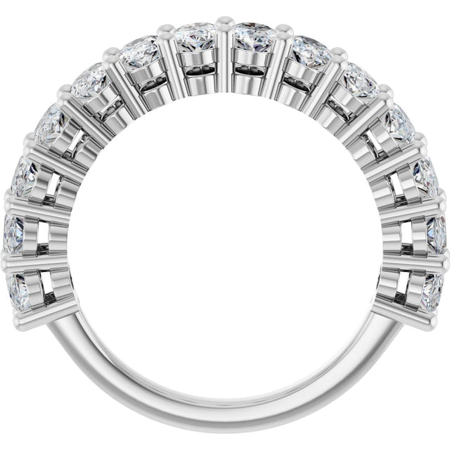 Platinum Oval Lab-Grown Diamond Anniversary Band – 5x3 mm Stones - view 2