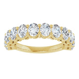 10K Gold Oval Natural Diamond Anniversary Band – 2–2 1/6 CTW - Yellow Gold - view 3