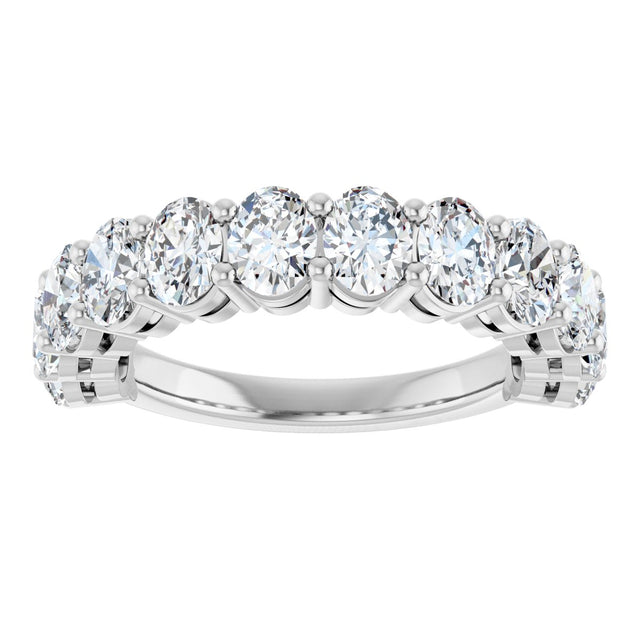 10K Gold Oval Lab-Grown Diamond Anniversary Band – 1 9/10–2 5/8 CTW - White Gold - view 3