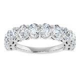 10K Gold Oval Natural Diamond Anniversary Band – 2–2 1/6 CTW - White Gold - view 3