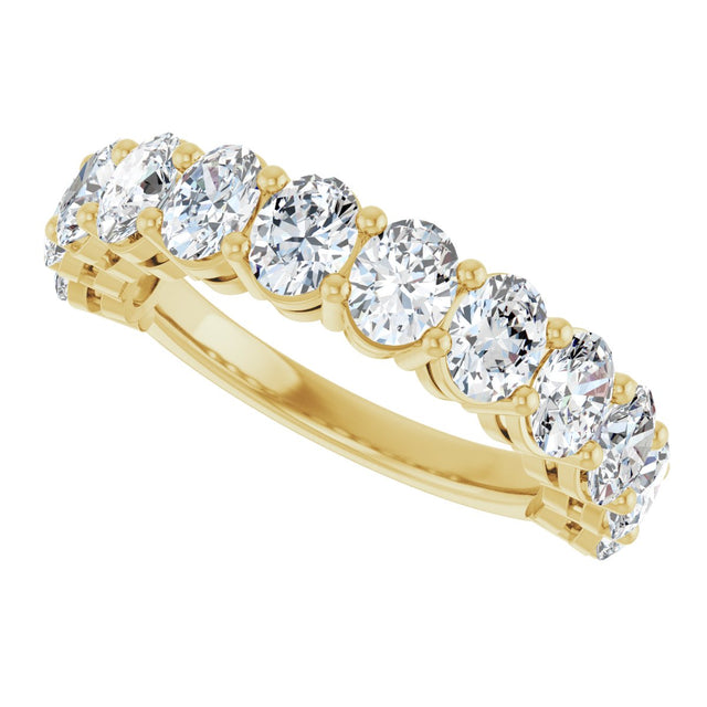 10K Gold Oval Lab-Grown Diamond Anniversary Band – 1 9/10–2 5/8 CTW - Yellow Gold - view 5