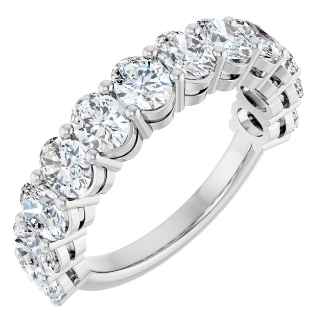 10K Gold Oval Lab-Grown Diamond Anniversary Band – 1 9/10–2 5/8 CTW - White Gold