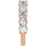 10K Gold Oval Natural Diamond Anniversary Band – 2–2 1/6 CTW - Rose Gold - view 4