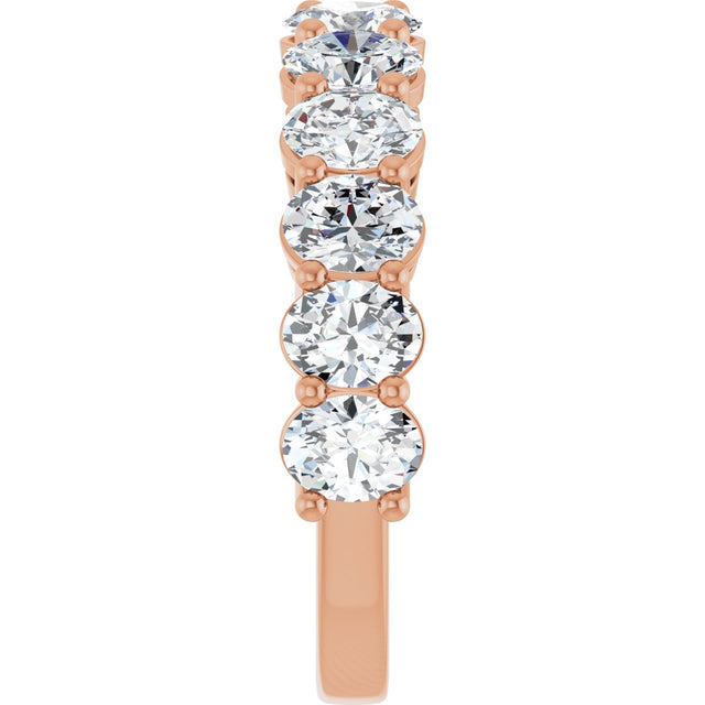 10K Gold Oval Lab-Grown Diamond Anniversary Band – 1 9/10–2 5/8 CTW - Rose Gold - view 4