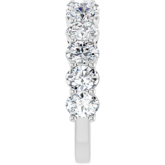 10K Gold Oval Lab-Grown Diamond Anniversary Band – 1 9/10–2 5/8 CTW - White Gold - view 4