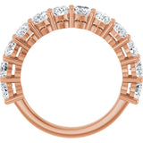 10K Gold Oval Natural Diamond Anniversary Band – 2–2 1/6 CTW - Rose Gold - view 2