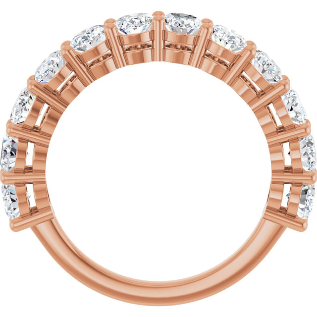 10K Gold Oval Natural Diamond Anniversary Band – 2–2 1/6 CTW - Rose Gold - view 2