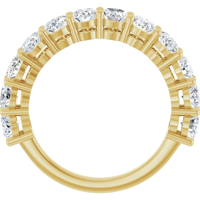 10K Gold Oval Natural Diamond Anniversary Band – 2–2 1/6 CTW - Yellow Gold - view 2