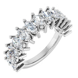 14K Gold Marquise Natural Diamond Anniversary Band – 1 1/3–2 5/8 CTW - White Gold