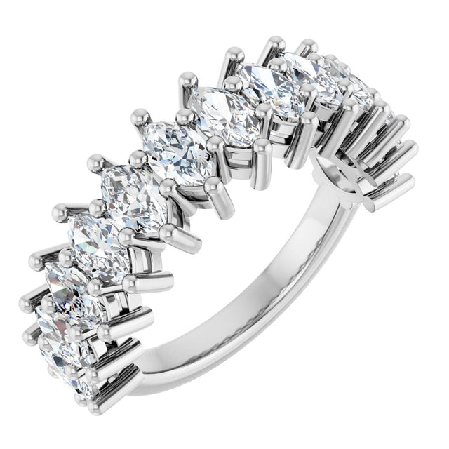 14K Gold Marquise Lab-Grown Diamond Anniversary Band – 1 1/5–2 5/8 CTW - White Gold