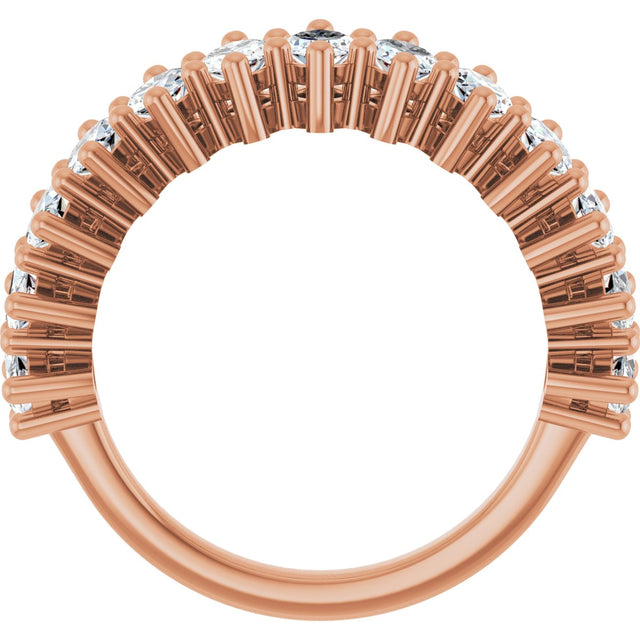 14K Gold Marquise Lab-Grown Diamond Anniversary Band – 1 1/5–2 5/8 CTW - Rose Gold - view 2