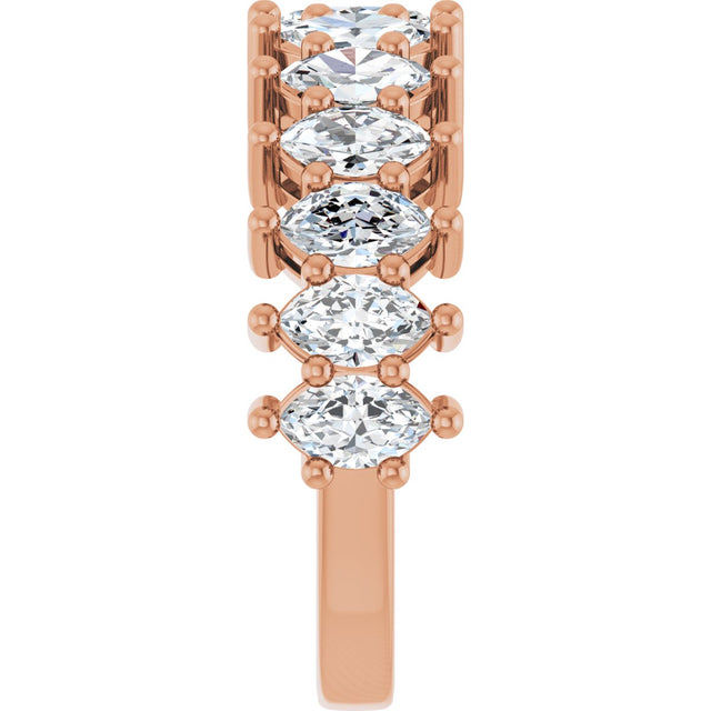 14K Gold Marquise Lab-Grown Diamond Anniversary Band – 1 1/5–2 5/8 CTW - Rose Gold - view 4