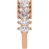 14K Gold Marquise Natural Diamond Anniversary Band – 1 1/3–2 5/8 CTW - Rose Gold - view 4
