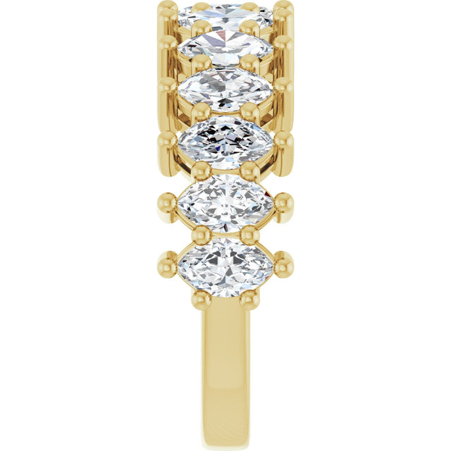 14K Gold Marquise Lab-Grown Diamond Anniversary Band – 1 1/5–2 5/8 CTW - Yellow Gold - view 4