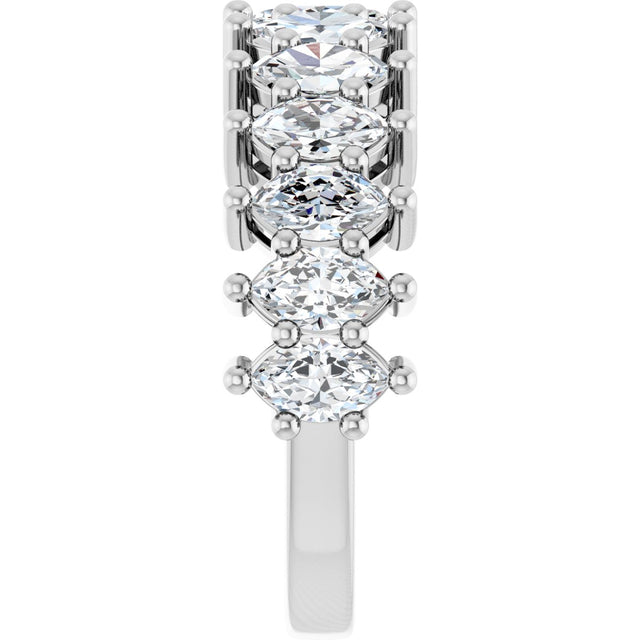 Platinum Marquise Lab-Grown Diamond Anniversary Band – 1 1/5–2 5/8 CTW - view 4