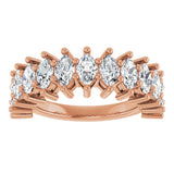 14K Gold Marquise Lab-Grown Diamond Anniversary Band – 1 1/5–2 5/8 CTW - Rose Gold - view 3