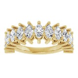14K Gold Marquise Natural Diamond Anniversary Band – 1 1/3–2 5/8 CTW - Yellow Gold - view 3