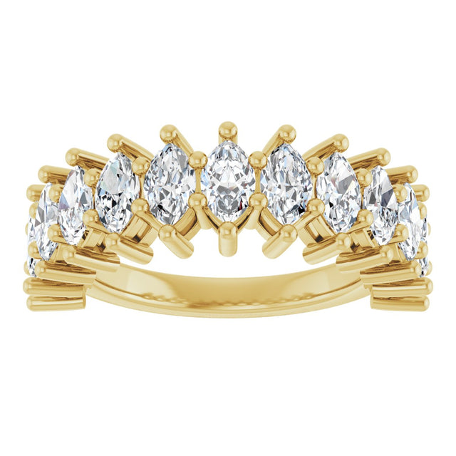 14K Gold Marquise Lab-Grown Diamond Anniversary Band – 1 1/5–2 5/8 CTW - Yellow Gold - view 3