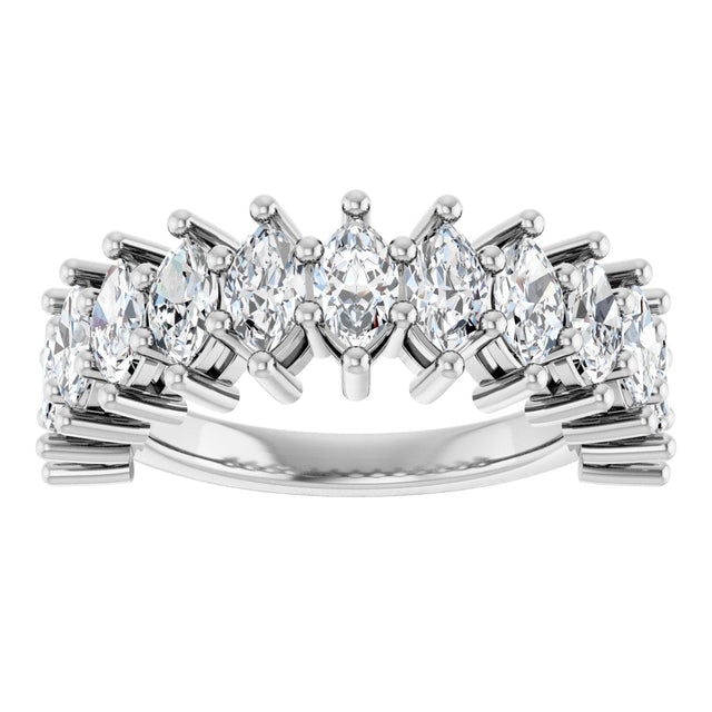 Platinum Marquise Lab-Grown Diamond Anniversary Band – 1 1/5–2 5/8 CTW - view 3