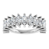 14K Gold Marquise Lab-Grown Diamond Anniversary Band – 1 1/5–2 5/8 CTW - White Gold - view 3