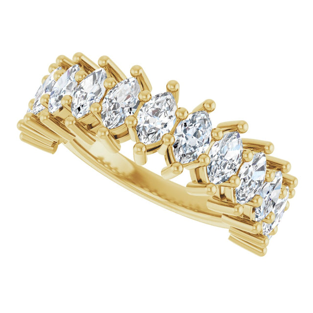 14K Gold Marquise Lab-Grown Diamond Anniversary Band – 1 1/5–2 5/8 CTW - Yellow Gold - view 5