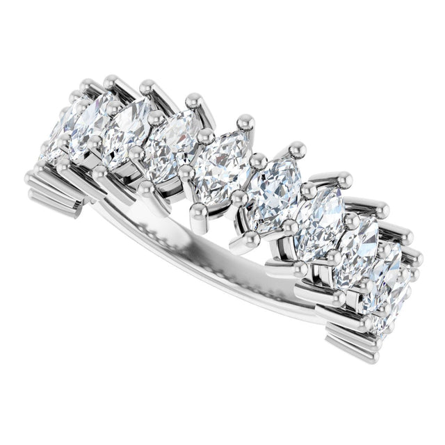 14K Gold Marquise Lab-Grown Diamond Anniversary Band – 1 1/5–2 5/8 CTW - White Gold - view 5