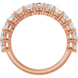 10K Gold Oval Natural Diamond Anniversary Band – 2–2 1/6 CTW - Rose Gold - view 2