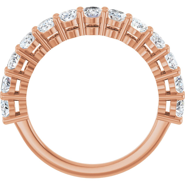 10K Gold Oval Lab-Grown Diamond Anniversary Band – 1 9/10–2 5/8 CTW - Rose Gold - view 2